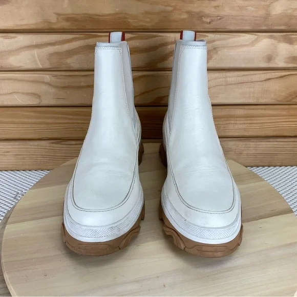 Sorel BREX Womens 10 US NL4303-120 Cream Round Toe Pull-On Ankle Chelsea Boot WP - Picture 2 of 13